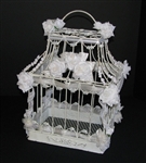 Bird Cage (Antiqued White) Decorated